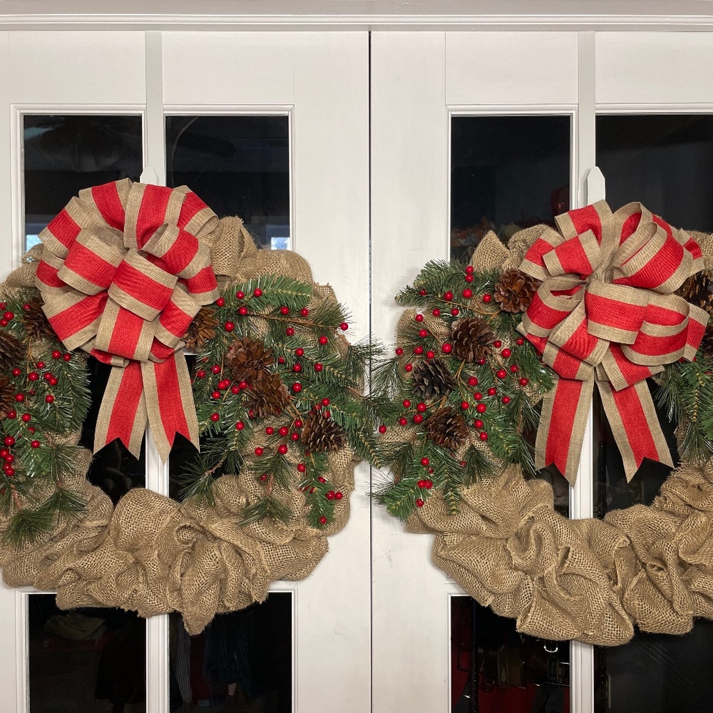 Traditional Double Door Wreaths